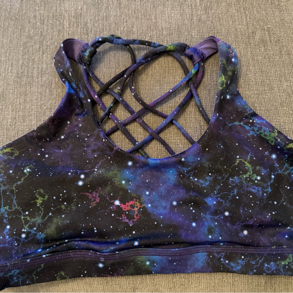Constantly Varied Gear CVG Galaxy Print Strappy Sports Bra